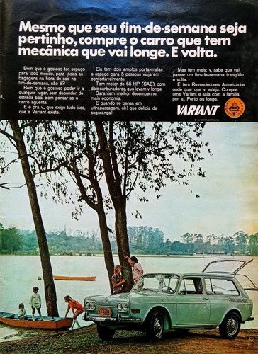 Volkswagen Variant 1971 - Propaganda, Publicidade 26x35 Cm