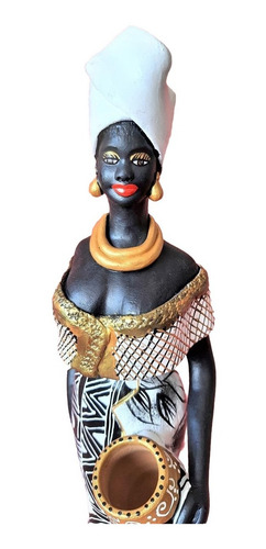 Imagem 5 de 7 de Boneca Africana Turbante E Xale Brancos Artesanato Caruaru