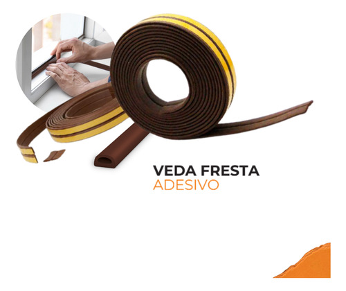 Veda Frestas Super Adesivo 6x9mm Marrom Comfort Door