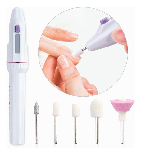 Set Torno Uñas Pedicura Manicura 10 Cabezal Lima Quita Callo