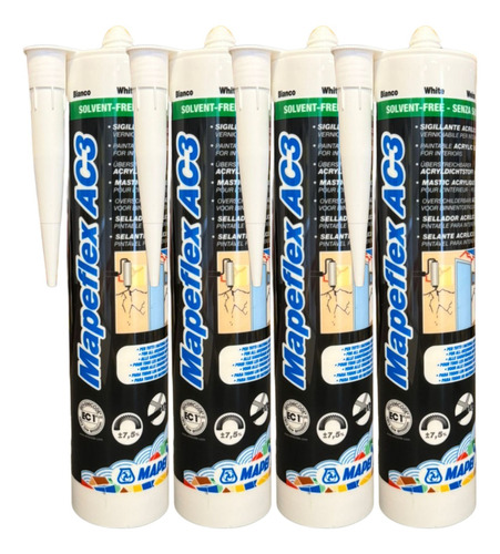 Sellador Acrílico Pintable Blanco Mapei Mapeflex Ac3 X4u