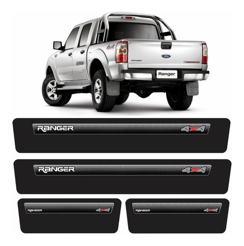 Kit Adesivo Soleira Ford Ranger 4x4 Premium 2005/07 Resinado