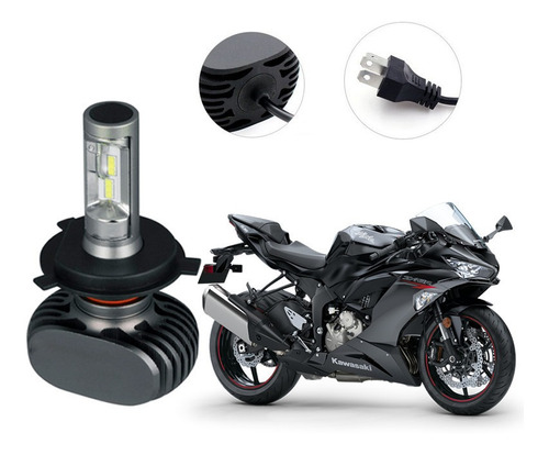 Lâmpada Ultra Led Farol Moto Kawasaki Ninja Zx 6r 600cc 2009