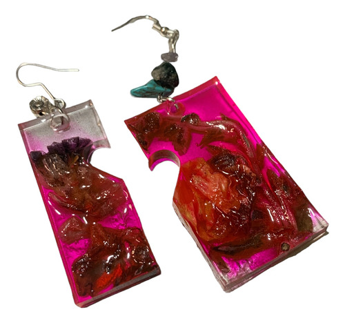 Aretes Desiguales Rosa