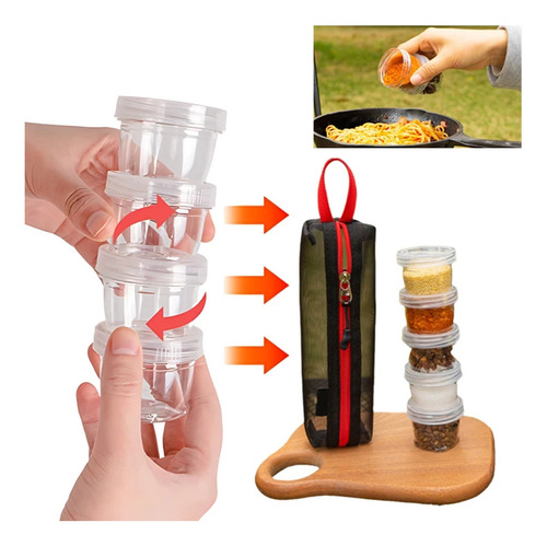 Kit De Especias Portátil Para Acampar Al Aire Libre, Bolsa P