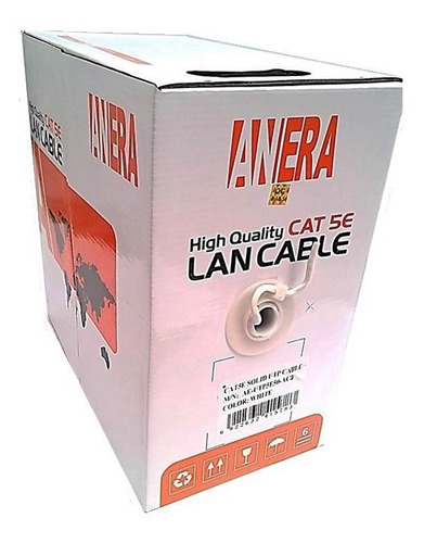 Cable Utp Categoria 5e Anera 20/80 Red Camaras 305 Metros