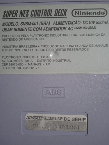 Imagem 5 de 8 de Super Nintendo Original, Único Dono, Acompanha 2 Cartuchos, 1 Joystick, Fonte E Cabo De Antena