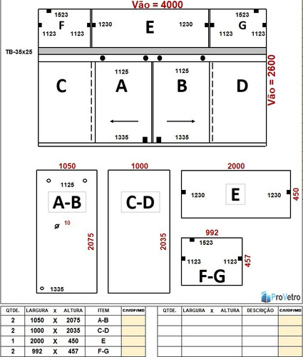 Planilha Para Vidraçaria - Calculo De Vidros E Acessórios