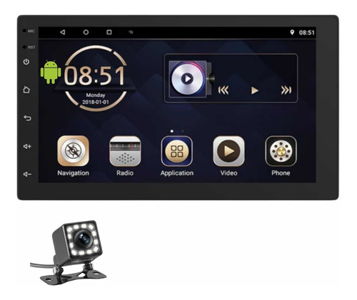 Radio Auto Android 9.0 Pantalla 7 Bluetooth 2 Din Universal