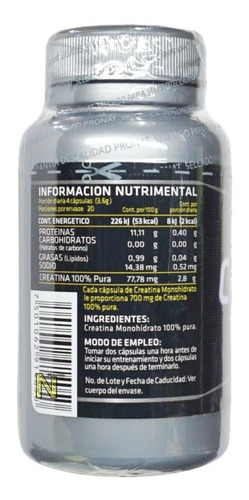 Imagen 7 de 9 de (80 Caps) Creatina Monohidrato Prowinner