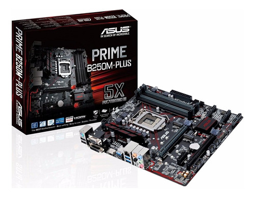 Placa Mãe Asus Prime B250m-plus Lga 1151 Chip B250 Cossfiire Oem 64gb Gamer Dual Ssd M.2