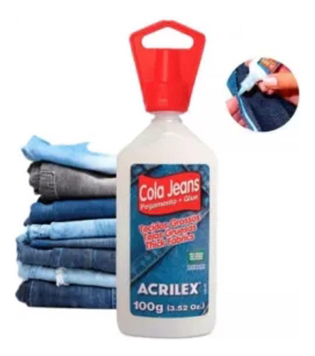 Cola Para Jeans 100g Fixação Forte Resistente A Lavagens