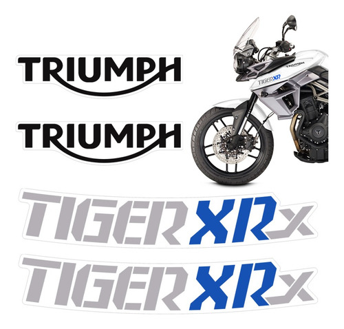 Kit Adesivos Tanque Triumph Tiger 800 Xrx Moto Branca
