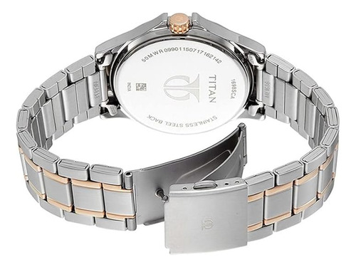 Titan Workwear - Reloj Cronógrafo Para Hombre, Cuarzo, Resistente Al Agua, Correa De Acero Inoxidable Plateada, Esfera Marrón, Funciones De Cronógrafo