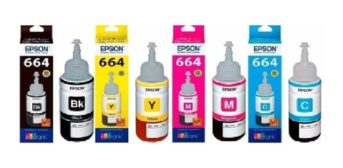 Combo X4 Tinta Epson T664 Original Color L380 L395 L475