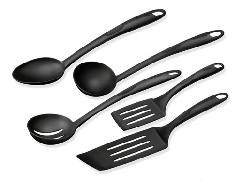 Juego 5 Utensilios Antiadherentes Negro Bienvenue T-fal