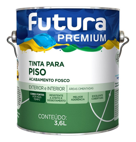 Tinta Acrílica Premium Para Piso Futura 3,6litros Cor Cinza/chumbo