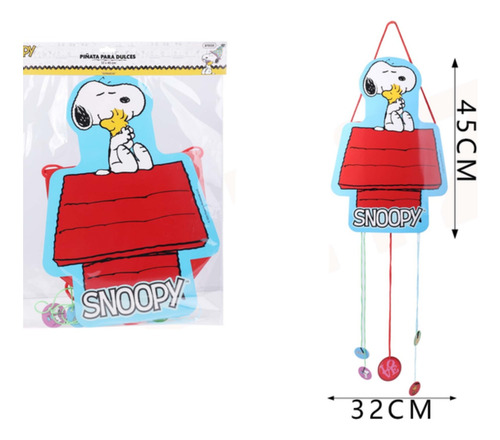 Piñata Diseño Snoopy 45x32 Cm Cumpleaños