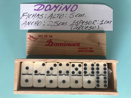 Domino -super- Caja De Madera- Medidas Fichas:tal Cual Foto