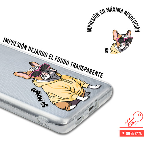Funda Para Realme Perro Cool Bulldog Francés Dorado Nombre