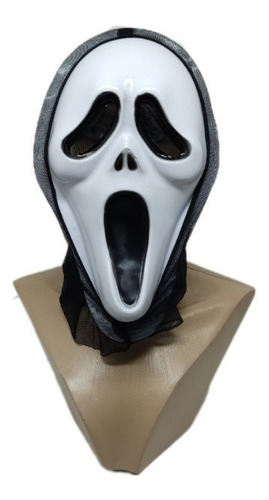 Máscara Pânico Monstro Plastico Terror Fantasia Halloween Cor Branca