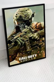 Quadro Call Of Duty Gamer Poster Moldurado A3 43x34 Cm