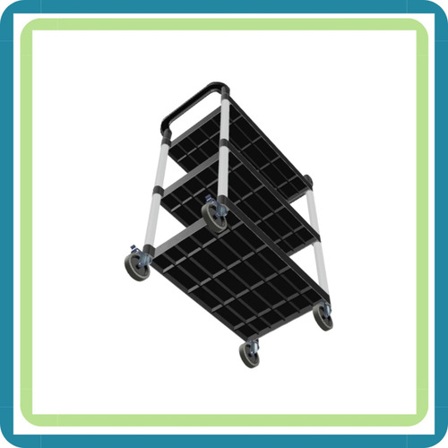Carro Servicio 3 Entrepaños 101.2x49.3x92.5 Cm Negro