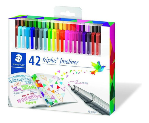 Caneta Hidrográfica Triplus Fineliner Brilliant 42 Cores