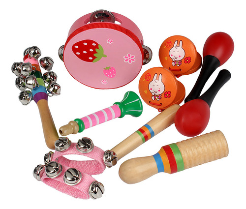 10 Piezas De Instrumentos De Percusión Musical Educativos Pa