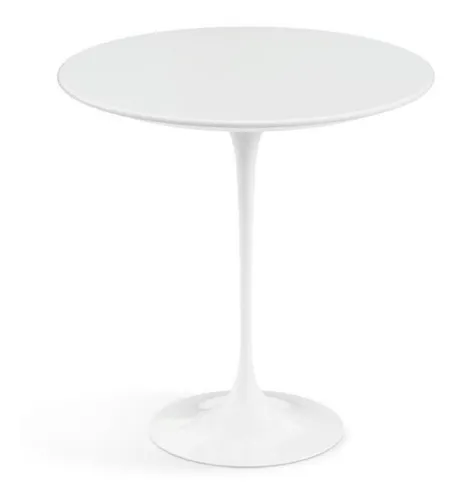 Mesa De Arrime Redonda Para Exterior Tulip Saarinen Blanca