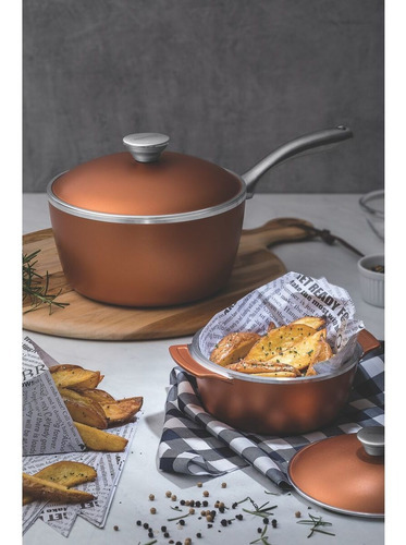 Olla Horno Lyon Aluminio Forjado Teflon 20 Cm Tramontina Color Cobre