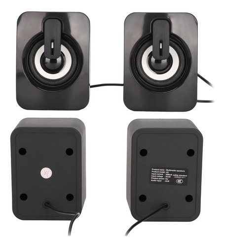 Caixinha De Som Para Pc Entrada Usb/p2 Mini Com Cabo Cor Preta Usb