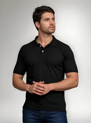Camisa Polo Masculina Básica Manga Curta Algodão Camiseta