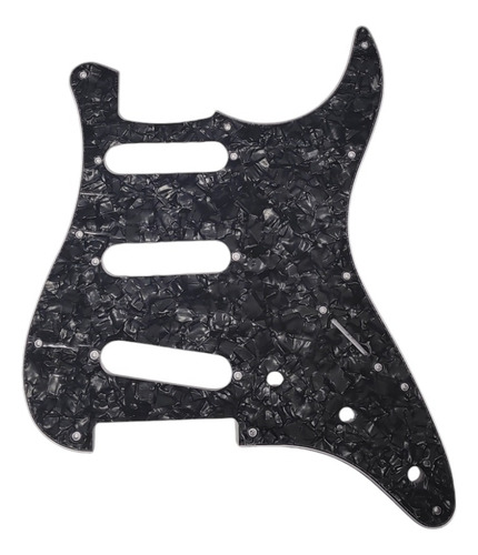 Pickguard Perlado De Stratocaster De 3 Pastillas Simples Color Negro Diseño Nacarado