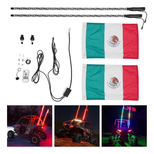 Un Par Antena Exterio Led Rzr120cm, Bailarina, Rgb, Control