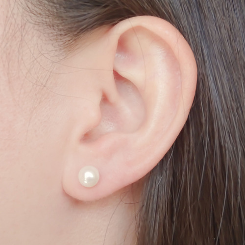 Amor Eterno - Broqueles / Perla Chica 6mm / Aretes Oro 10k
