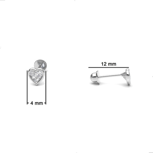 Broquel Oro 10k Bebe Mujer Corazon Con Rosca Agálea Joyería