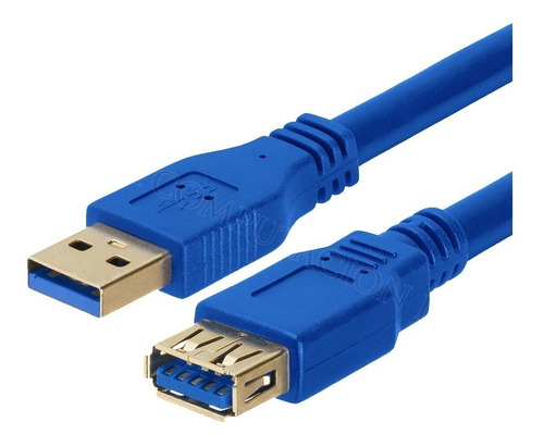 Cable Extension Usb 3.0 Hembra A Macho 1.8 Mts Azul