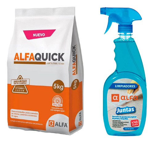 Alfaquick Junta Fina Blanco 5 Kg + Limpiador Juntas 1/2 L