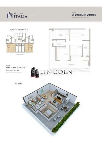 Imagen 2 de 7 de Edificio Italia Excelente Inversión En Obra . Apartamento 2 Dormitorios En Poso