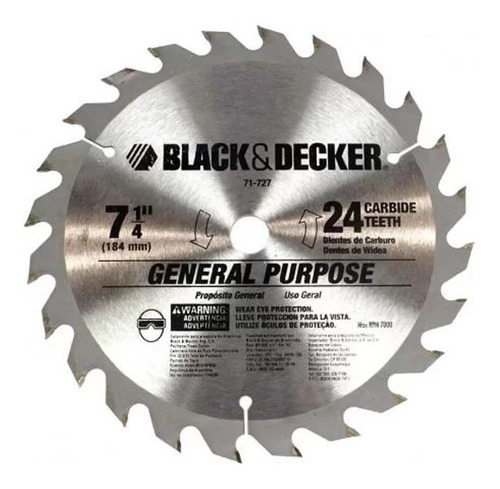 Lâmina Para Serra Circular 7 1/4 Pol Black+decker 71-727
