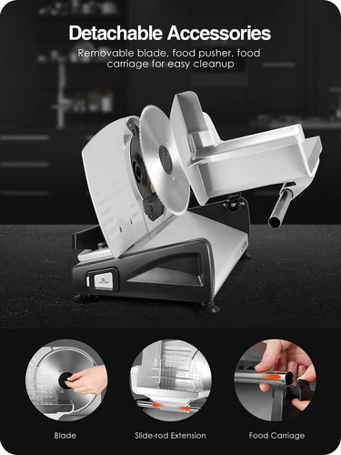Meat Slicer Electric Deli Food Slicer With Removable 7.5 Aa