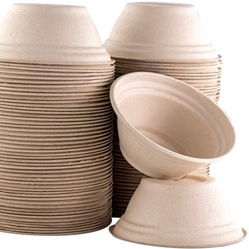 Restaurante-grado, Biodegradable 8 Oz Cuencos Granel 100 Pk.