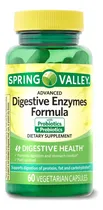 Comprar Spring Valley Digestive Enzymes Formula Con Probioticos, Enzimas Digestivas Avanzadas Que Apoyan La Sana Digestion Y Procesos Digestivos, 60 Capsulas Vegetarianas Para Adultos