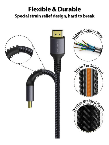 Cable Hdmi De Alta Velocidad 48gbps Con Ethernet(1,8 Metr...