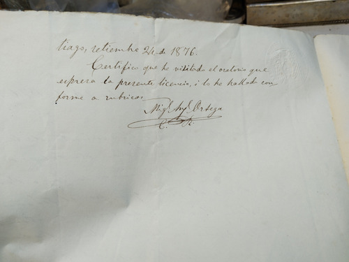 Documentos Antiguo 1876 M (Usado)