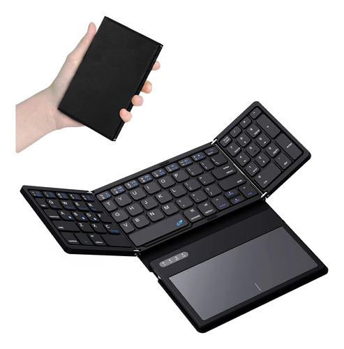 Teclado Bluetooth Plegable, Teclado Portátil Inalámbrico Con