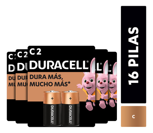 Pack 16 Pilas Alcalina Duracell Tamaño C / Superstore