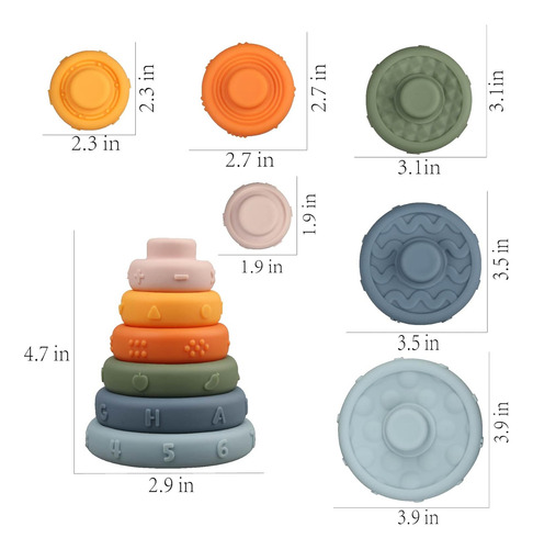 Majobee Anillos De Juguetes Apilables Sensoriales Para Bebés