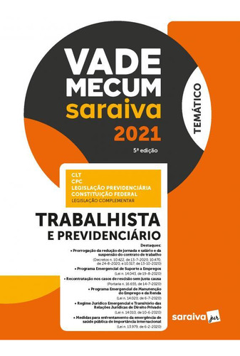 Livro Vade Mecum Trabalhista - Temático - 5 Edição 2021